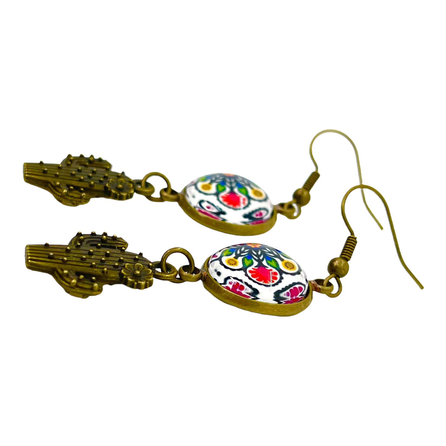 Bandana Cactus Dangle Earrings