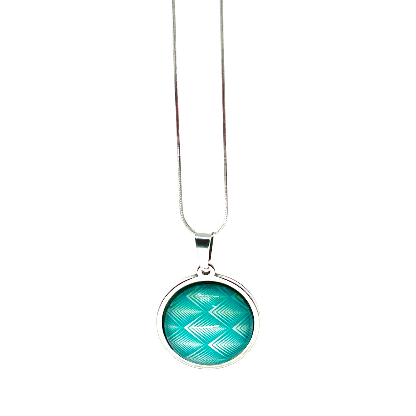 Sky Blue Diamond Small Round Necklace