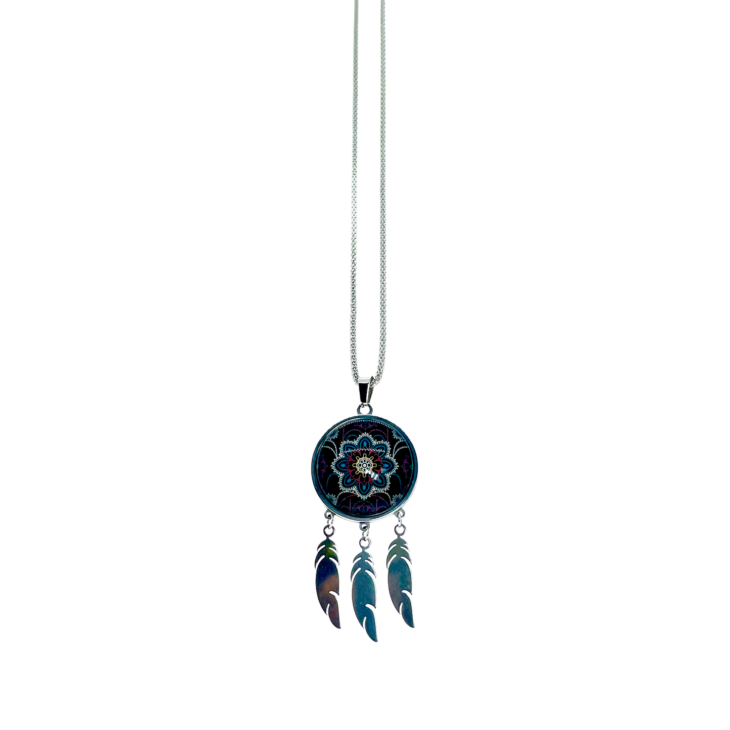 Night Lace Feather Dreamcatcher Necklace
