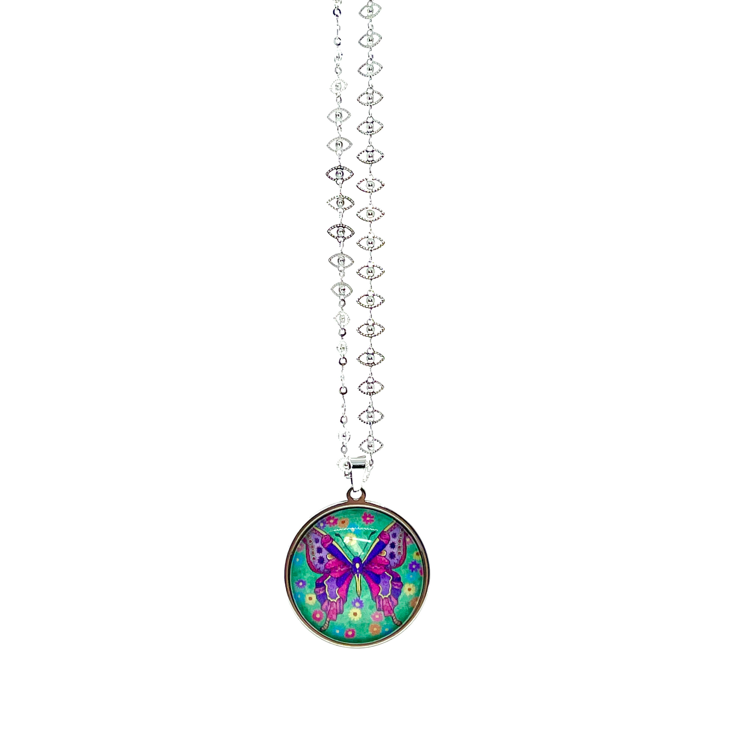Groovy Butterfly Fancy Ellipse Chain Necklace