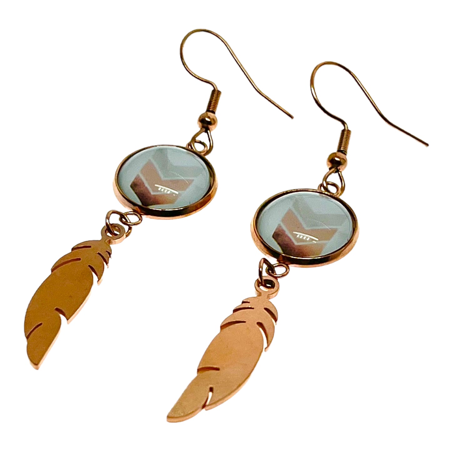 Apricot Arrow Feather Earrings
