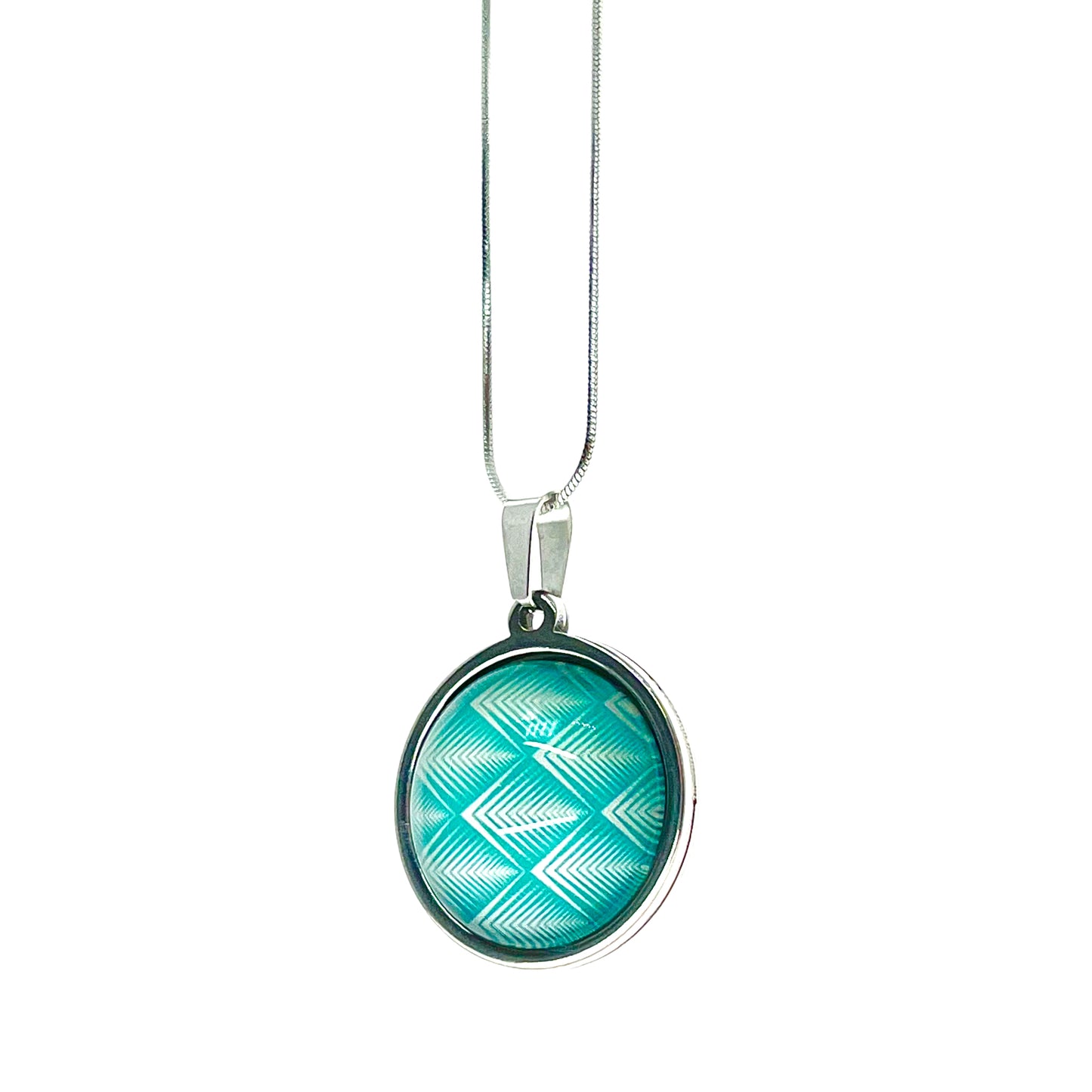 Sky Blue Diamond Small Round Necklace