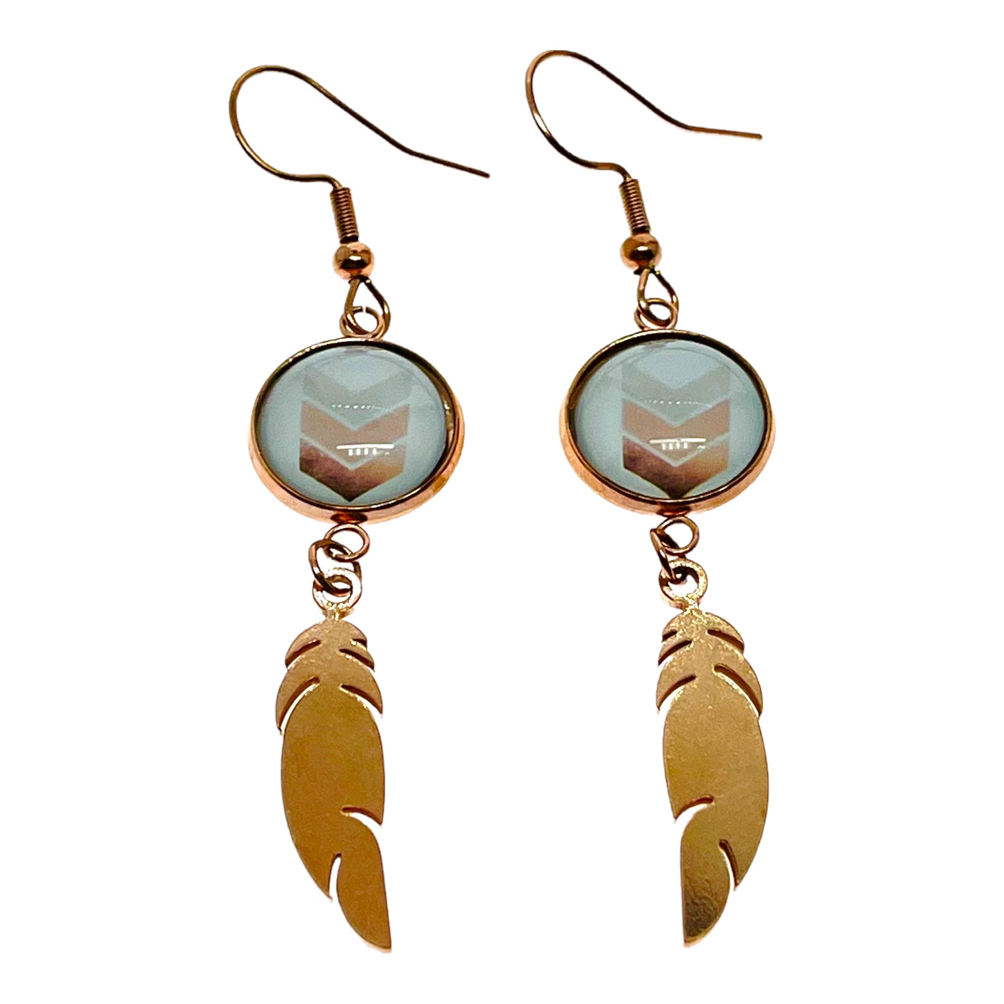 Apricot Arrow Feather Earrings
