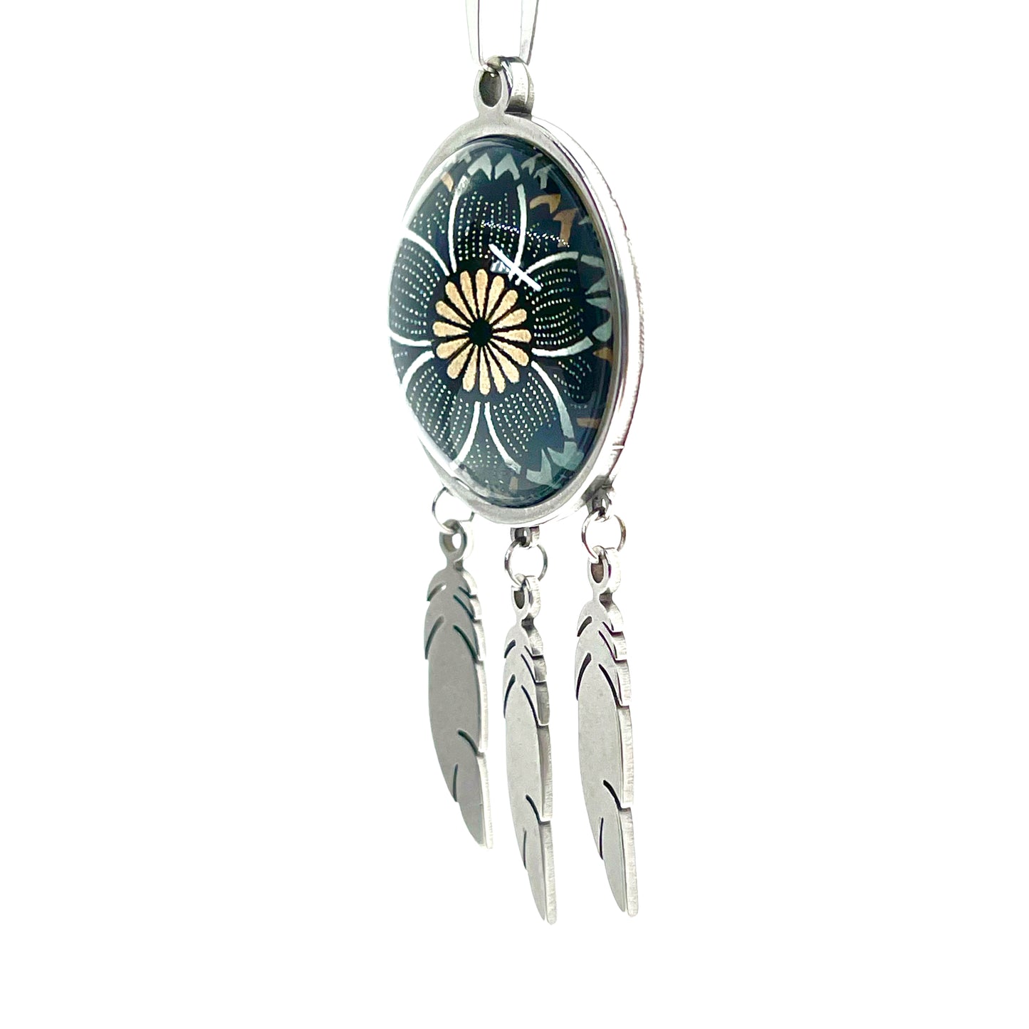 Dreamy Daisy Feather Dreamcatcher Necklace