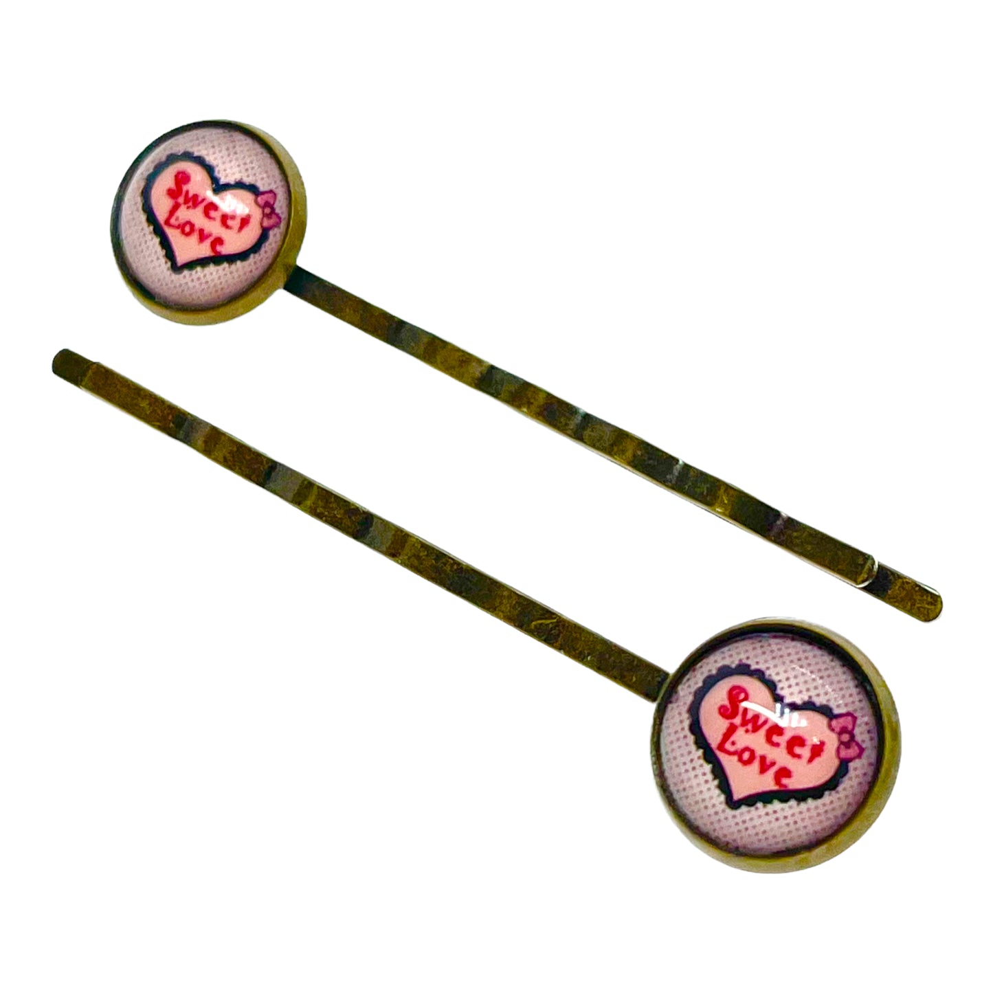 Sweet Heart Tiny Hair Pin Pair