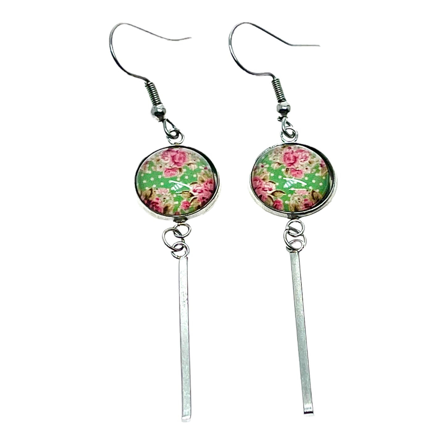 Minty Long Bar Earrings