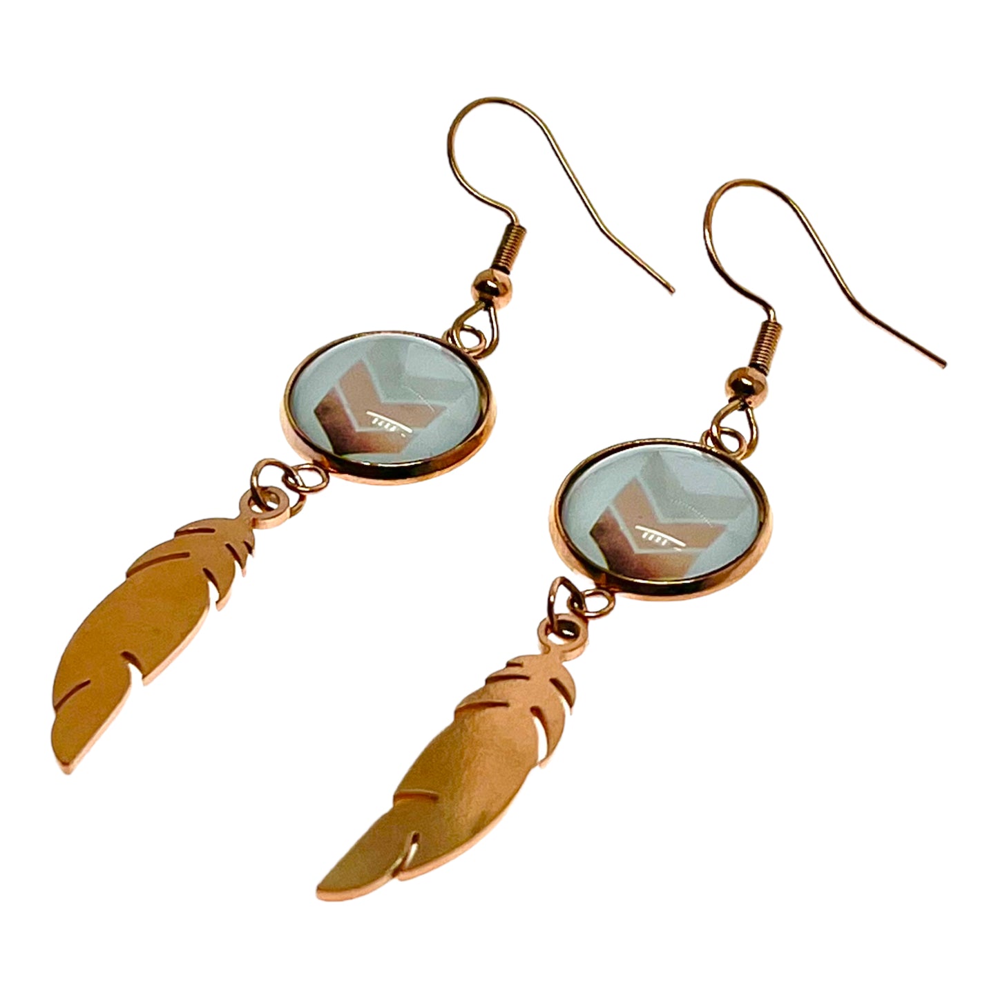 Apricot Arrow Feather Earrings