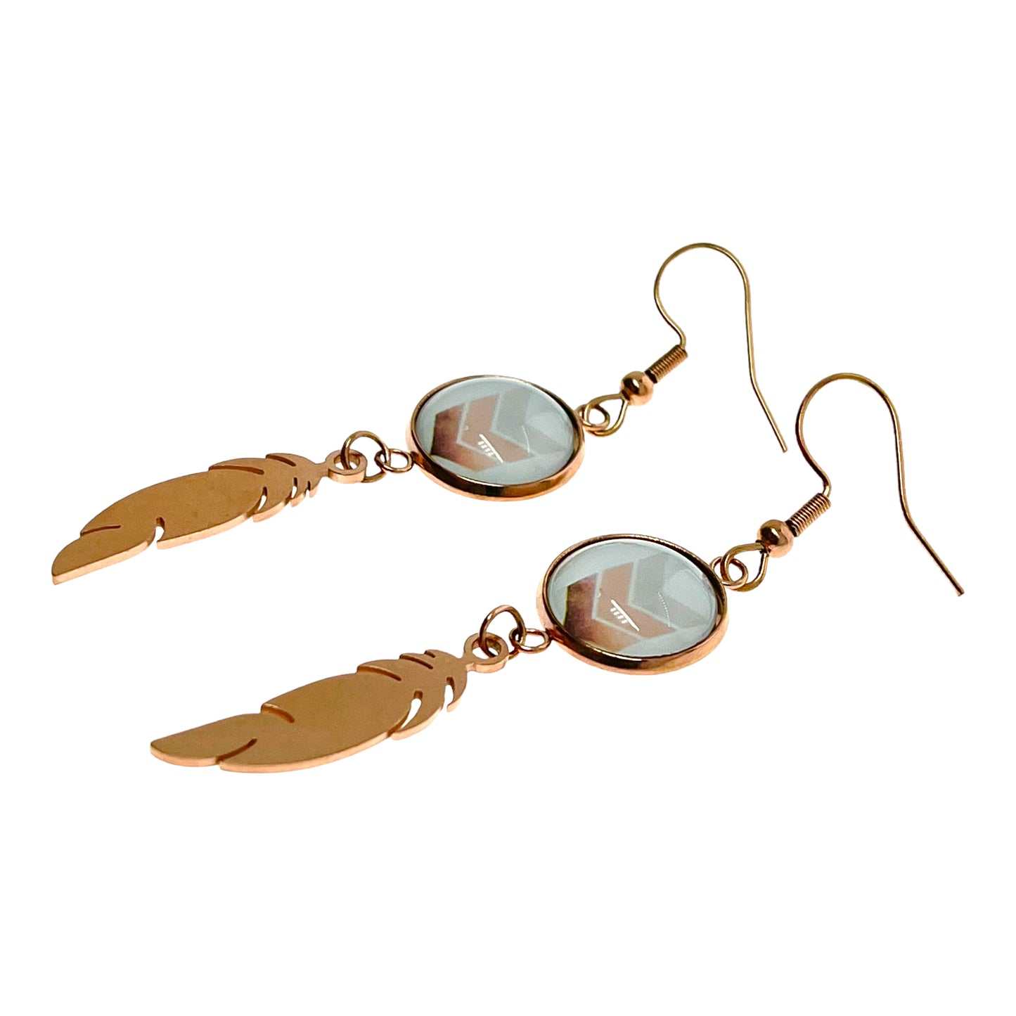 Apricot Arrow Feather Earrings