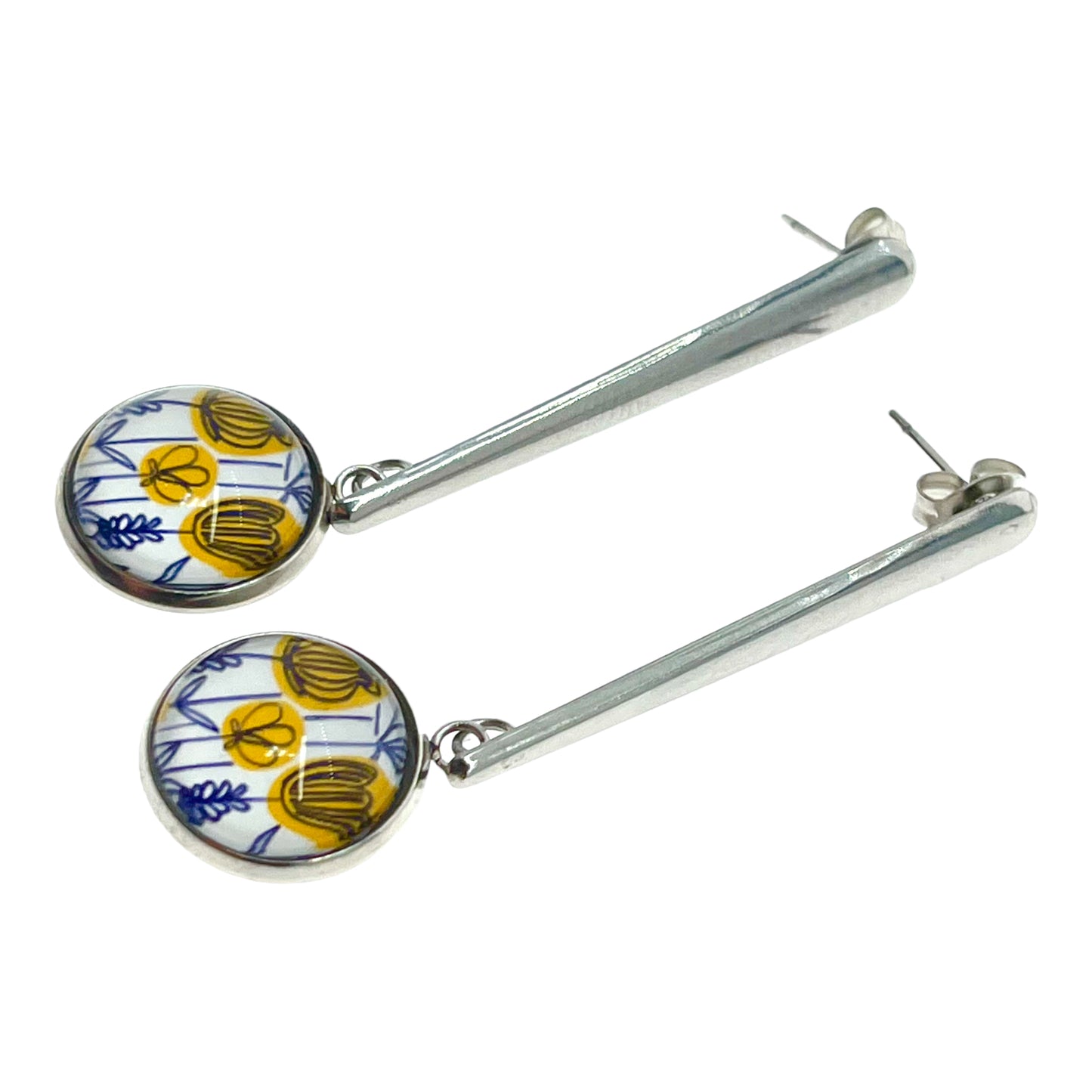 Yellow Buttercup Long Drop Earrings