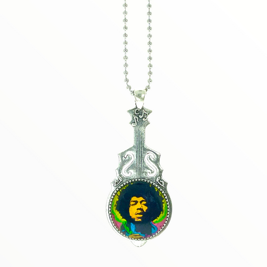 Jimi Hendrix Inspired Psychedelic Guitar Necklace