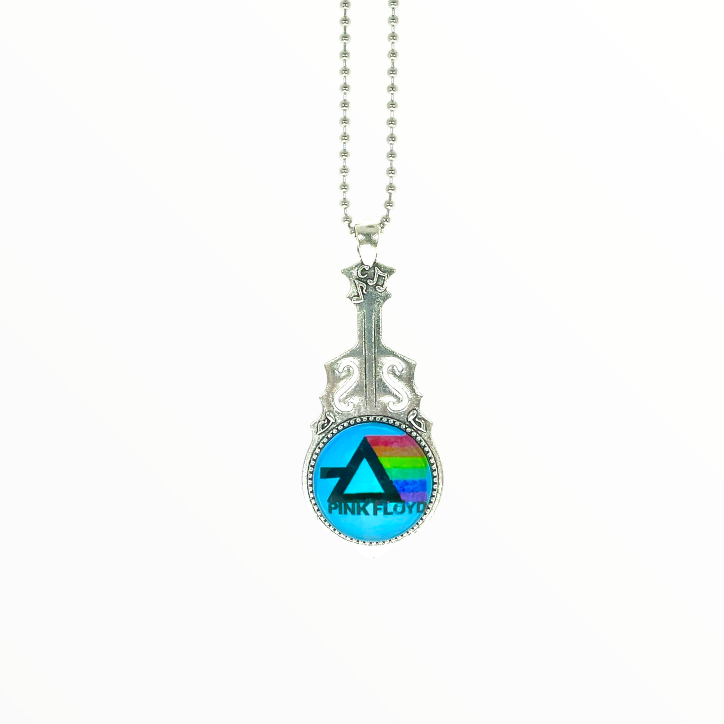 Pink Floyd Inspired Retro Prism Guitar Necklace