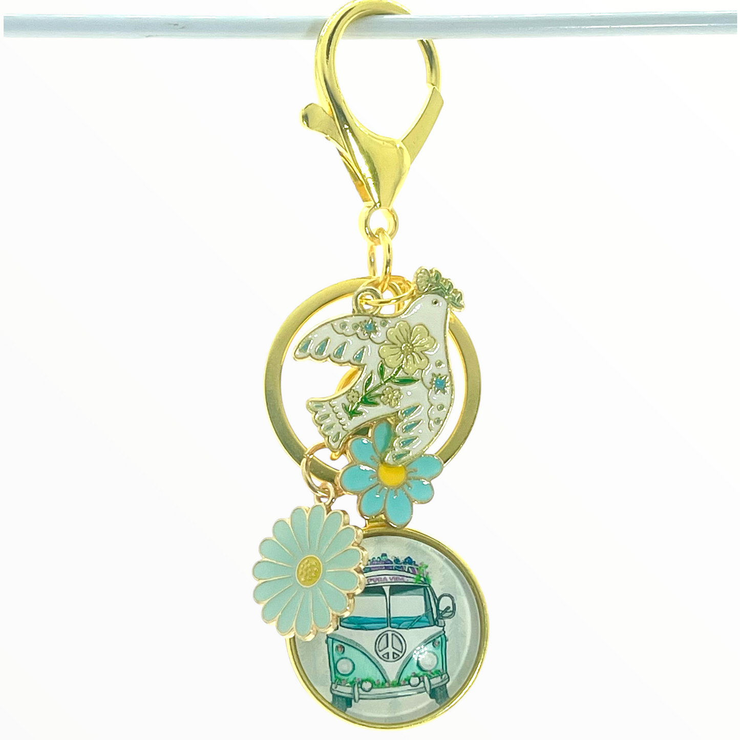 Groovy Bus Keychain Purse Charm