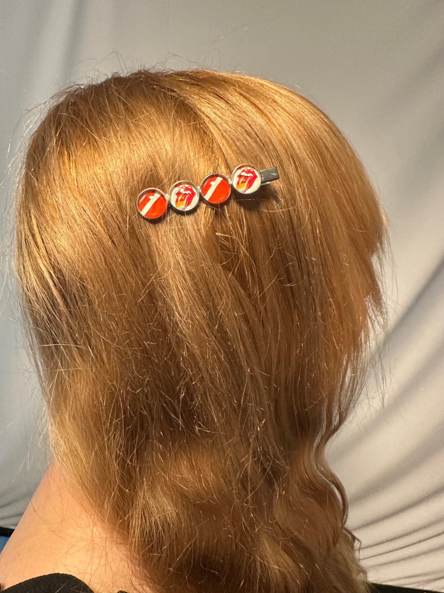 Rolling Stones Inspired Red Hair Clip