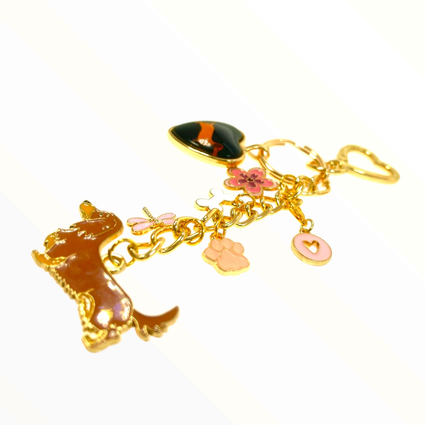 Pink Dachshund Lover Keychain Purse Charm