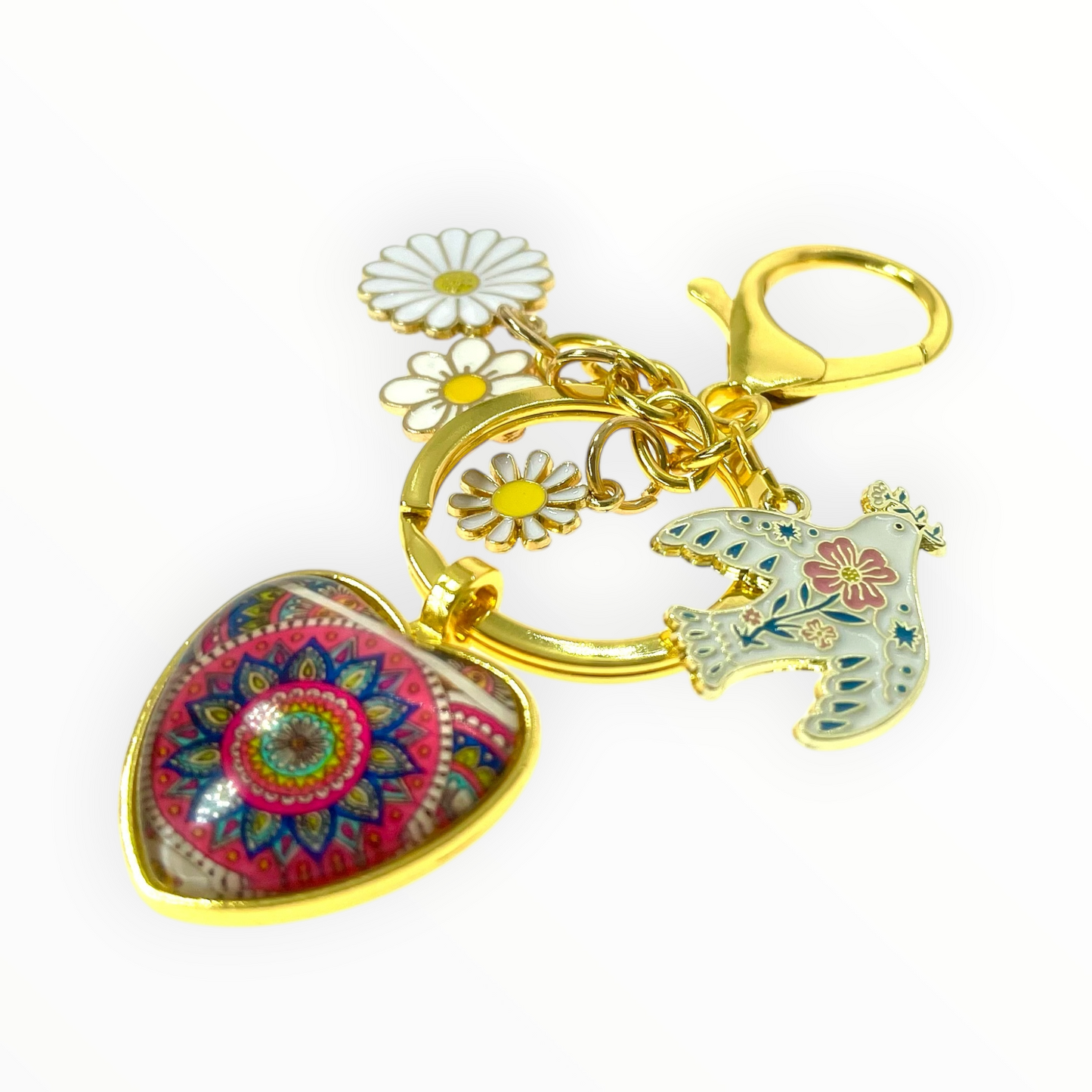 Pink Burst Mandala Purse Charm