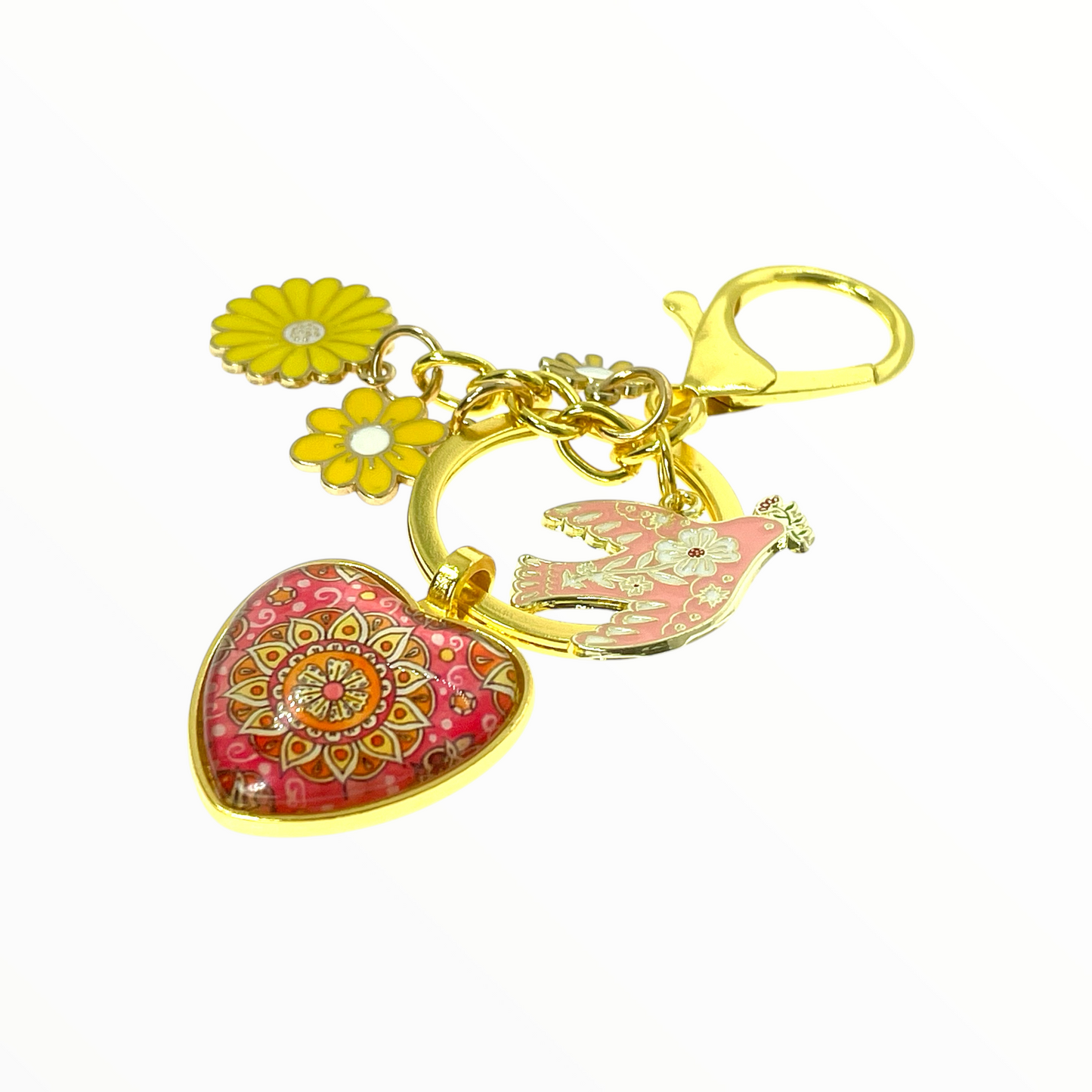Golden Sunburst Keychain Purse Charm