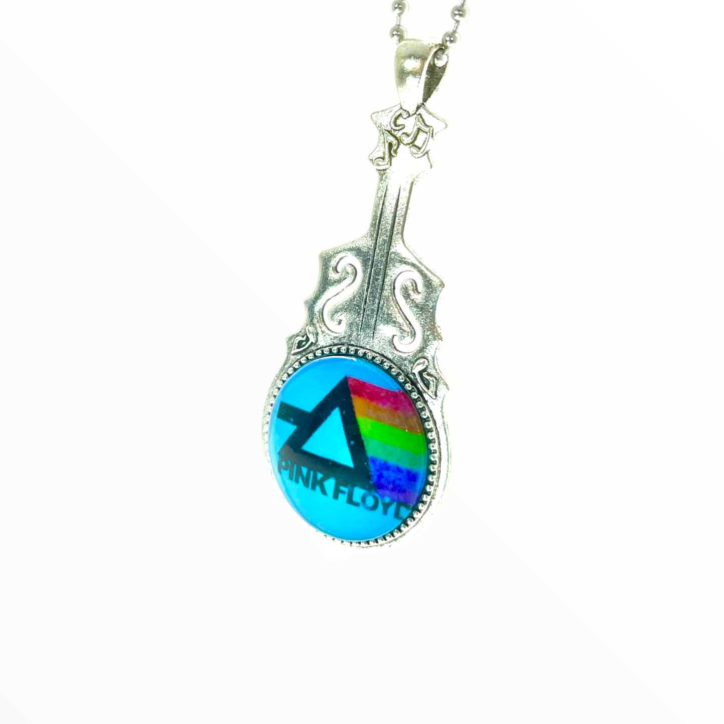 Pink Floyd Inspired Retro Prism Guitar Necklace