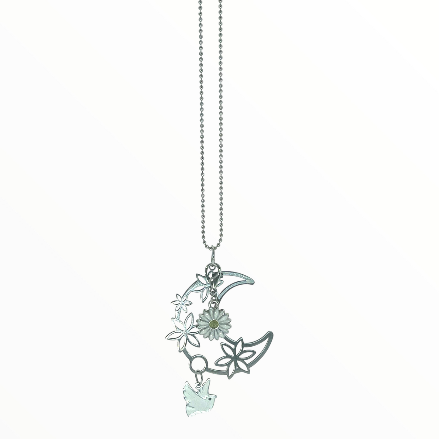 Peace Dove Crescent Moon Necklace