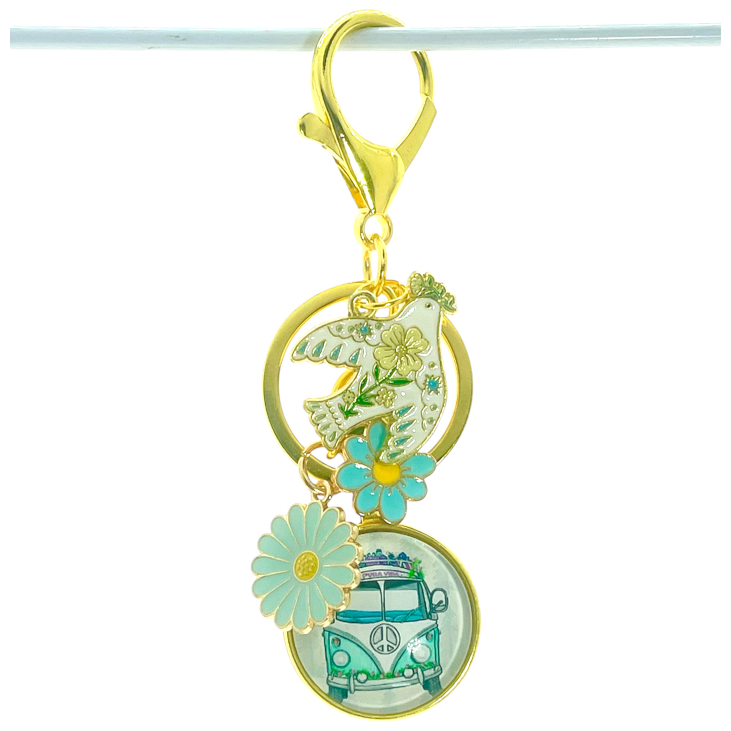 Groovy Bus Keychain Purse Charm