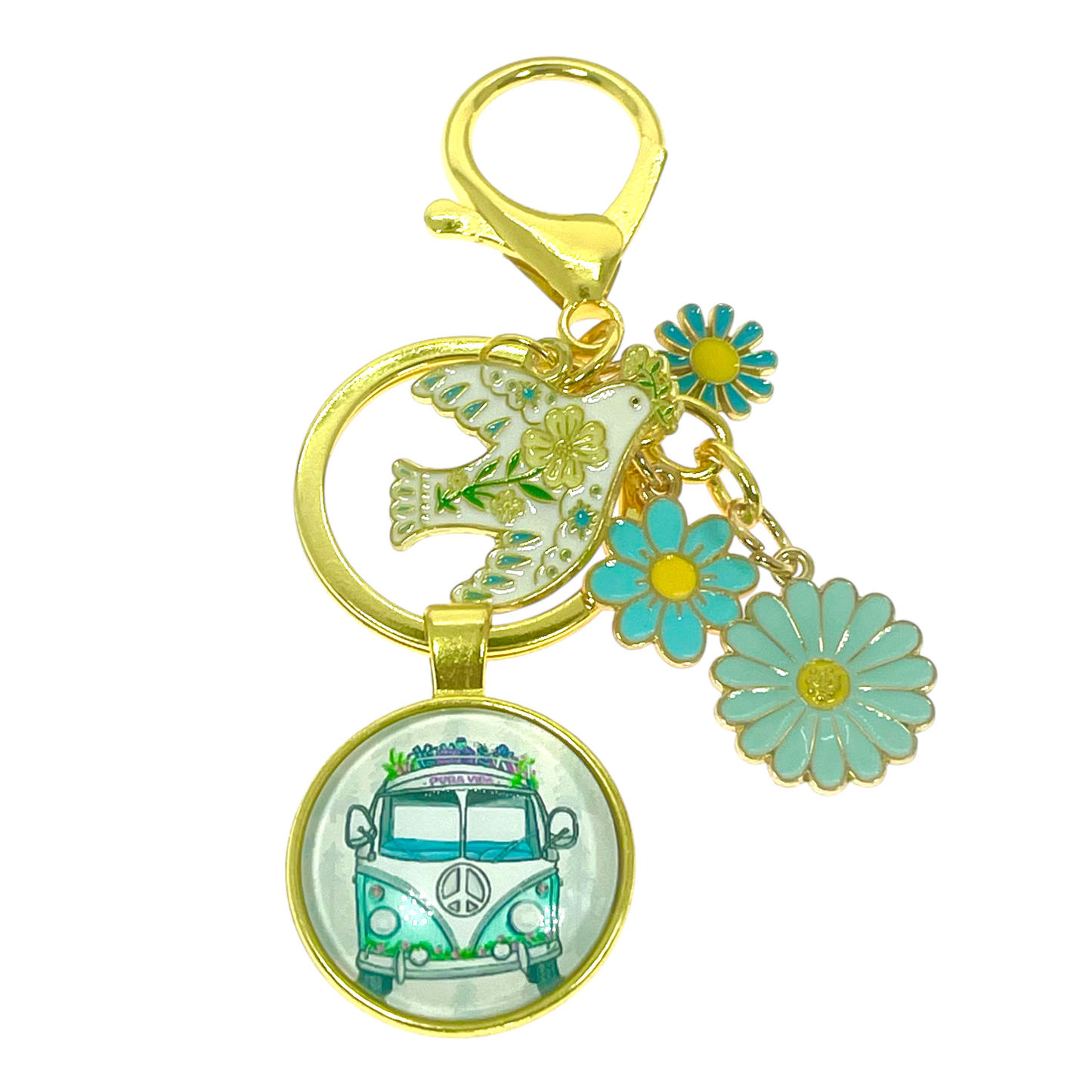 Groovy Bus Keychain Purse Charm