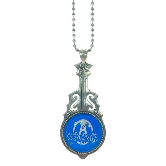 Aerosmith Inspired Blue Guitar Necklace