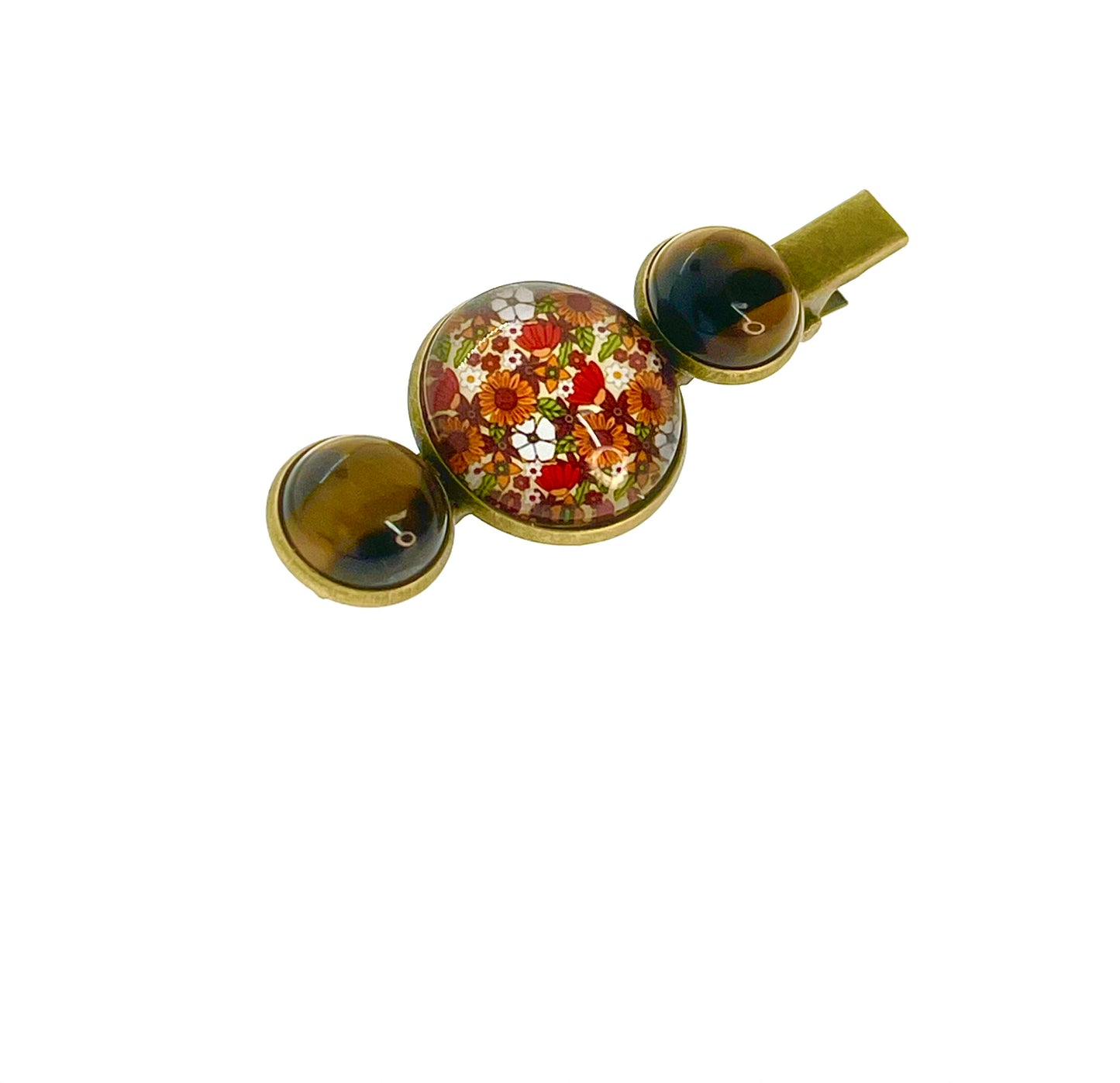 Tiger’s Eye Floral Hair Clip