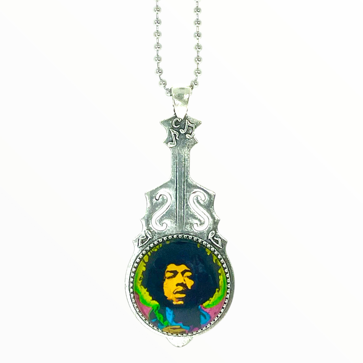 Jimi Hendrix Inspired Psychedelic Guitar Necklace