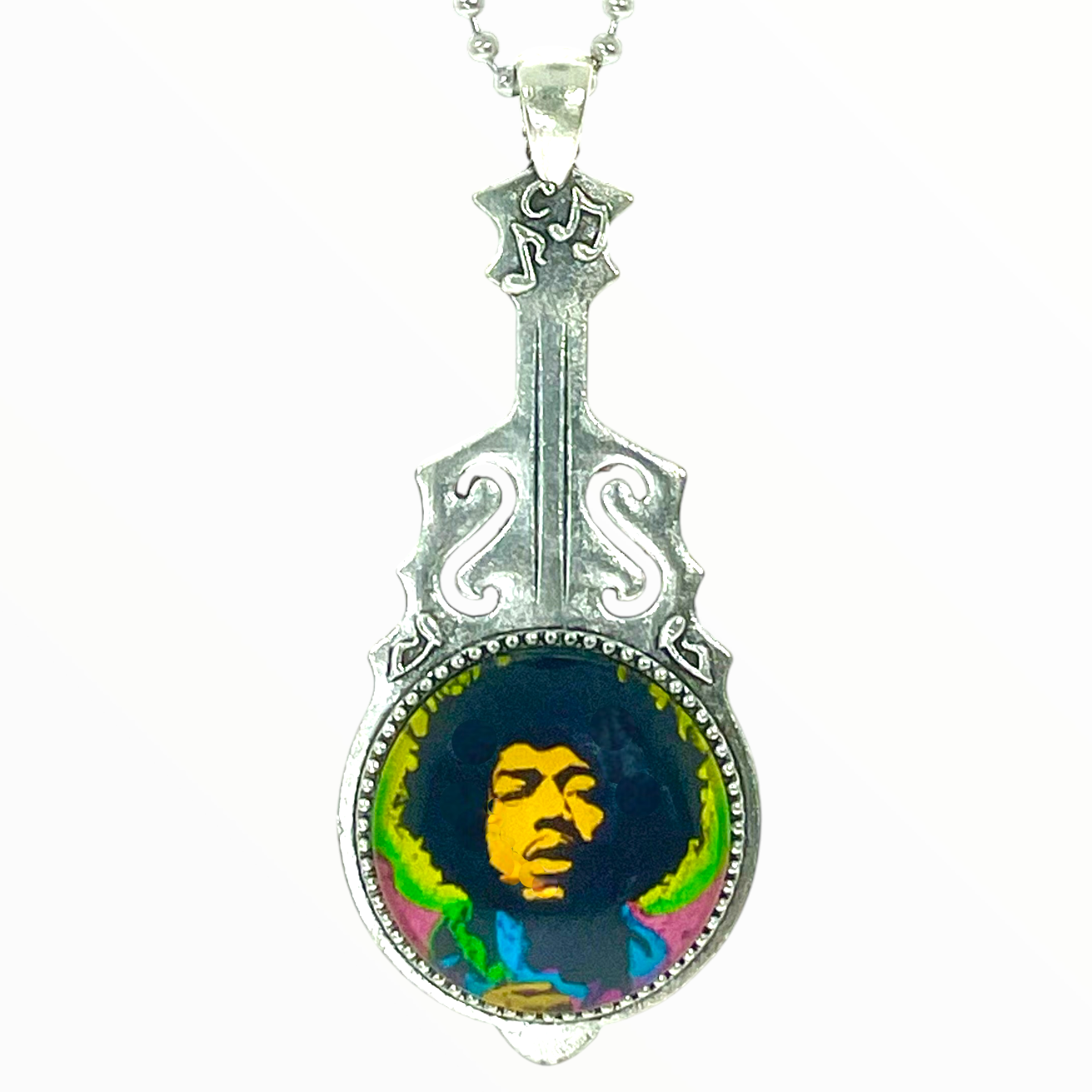 Jimi Hendrix Inspired Psychedelic Guitar Necklace