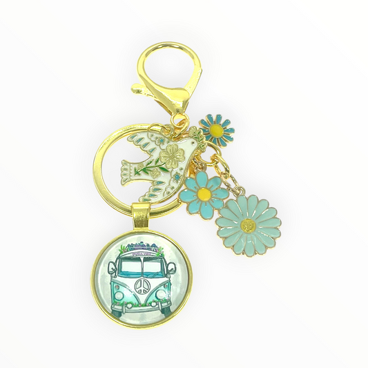 Groovy Bus Keychain Purse Charm