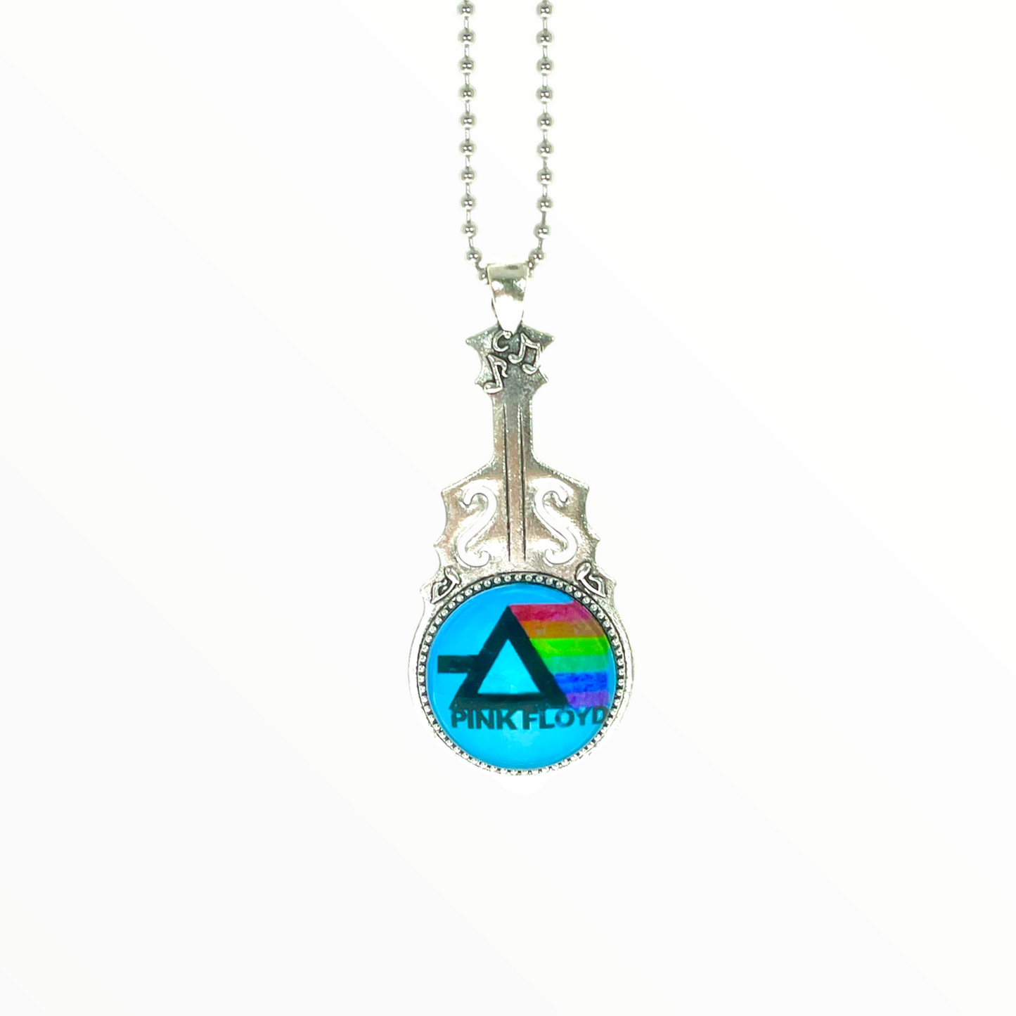 Pink Floyd Inspired Retro Prism Guitar Necklace