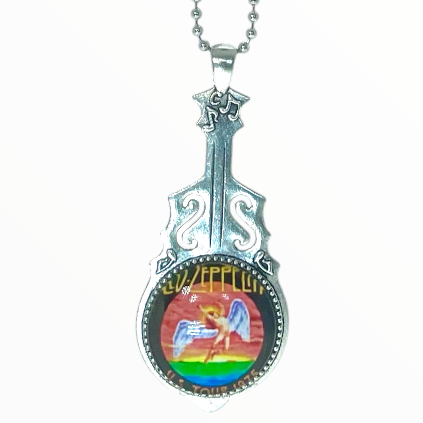 Led Zeppelin Inspired Swan Song Guitar Necklace