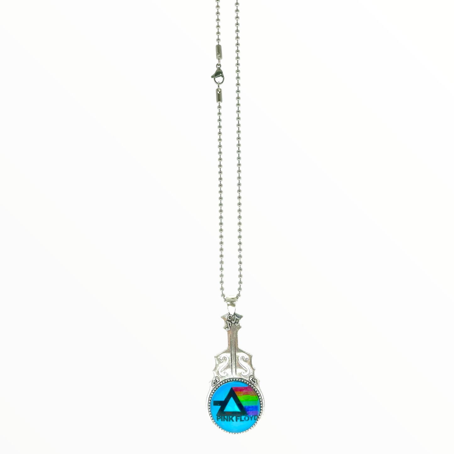 Pink Floyd Inspired Retro Prism Guitar Necklace