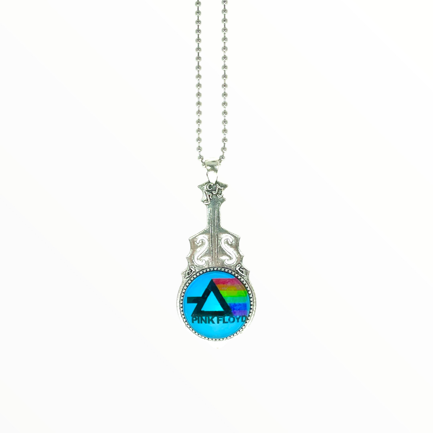 Pink Floyd Inspired Retro Prism Guitar Necklace
