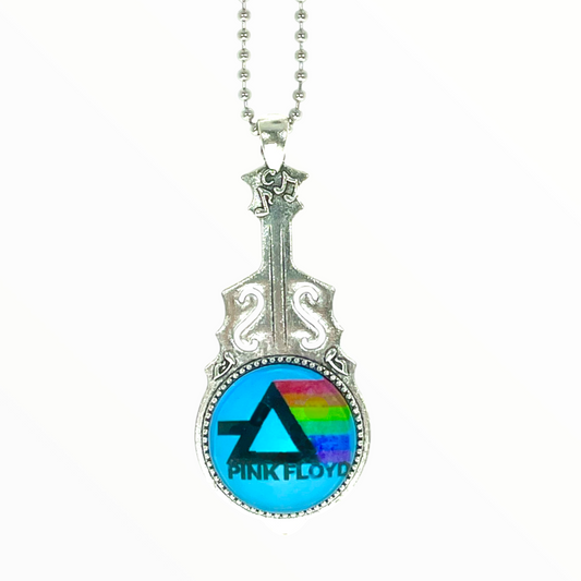 Pink Floyd Inspired Retro Prism Guitar Necklace