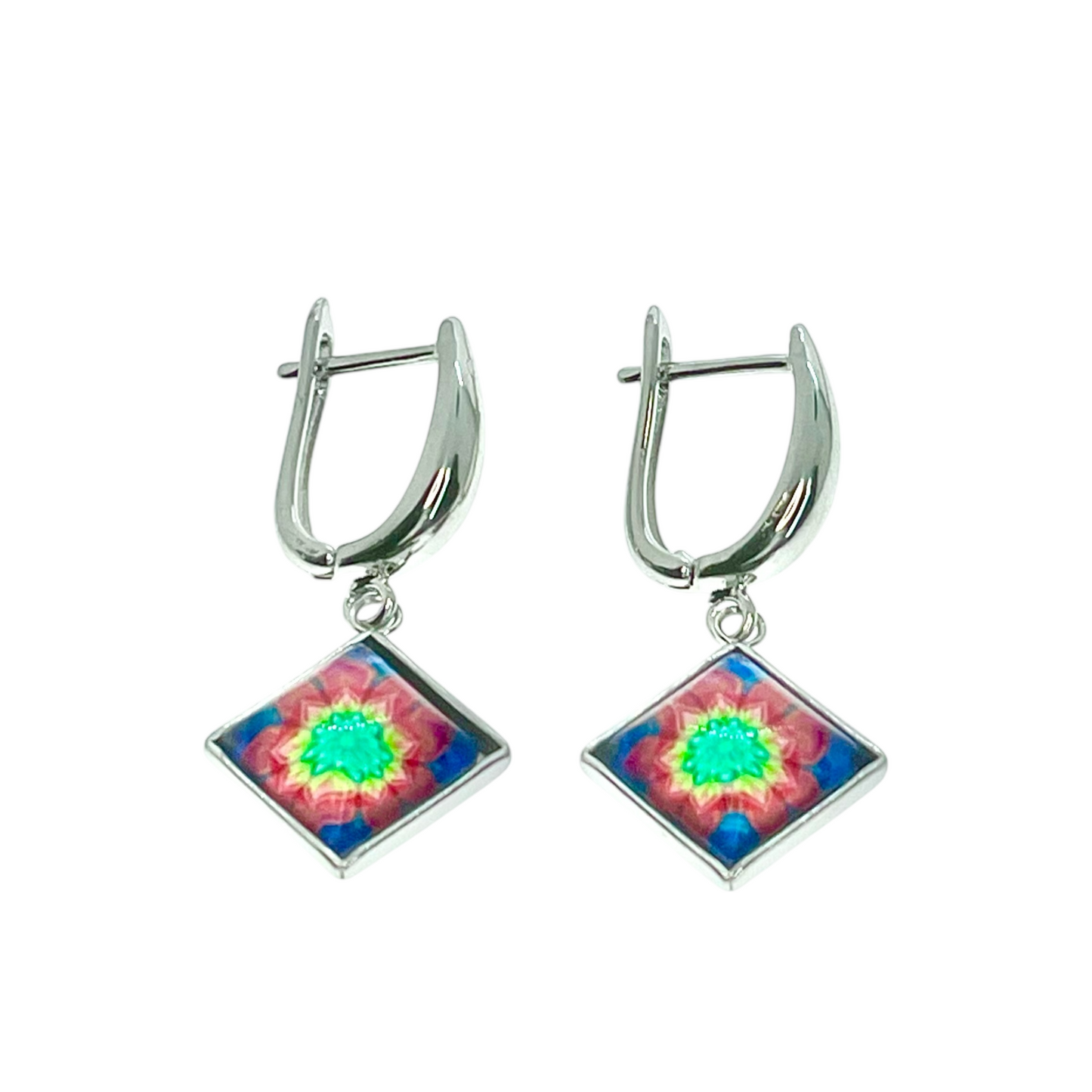 Tie-Dye Square Earrings