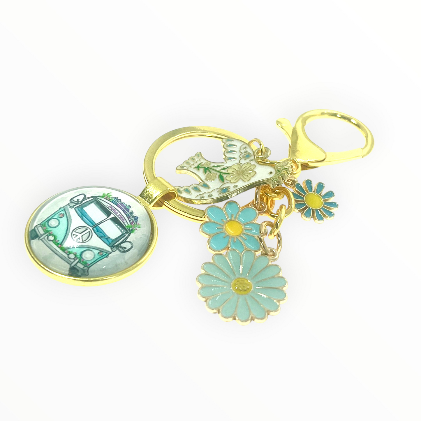 Groovy Bus Keychain Purse Charm