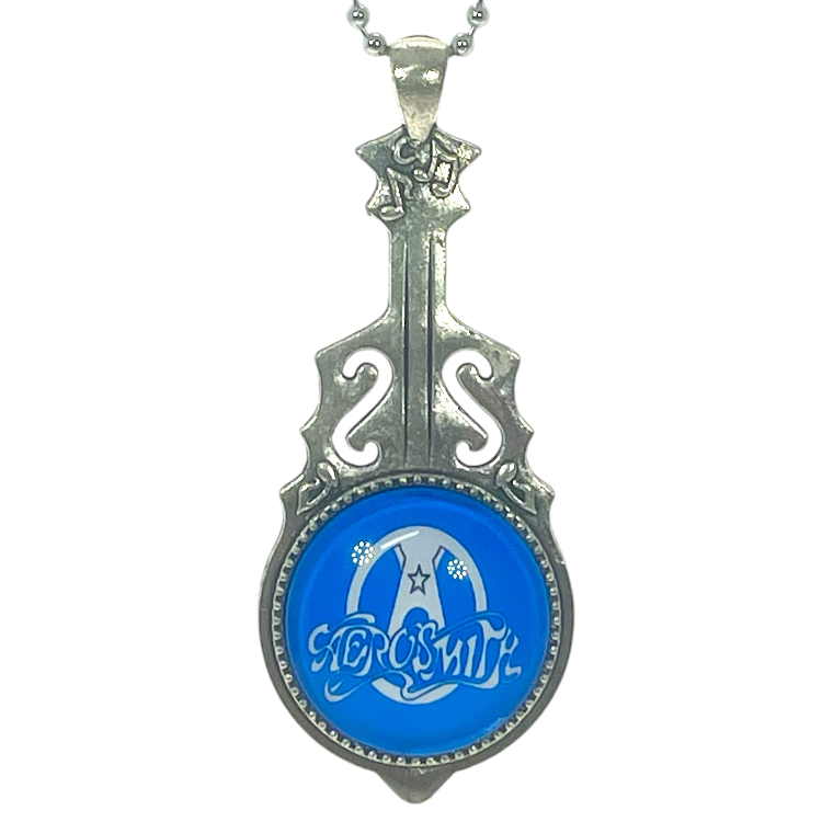 Aerosmith Inspired Blue Guitar Necklace