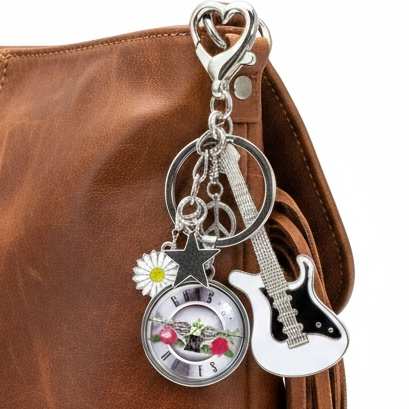 Guns N’ Roses Inspired Guitar Keychain Purse Charm