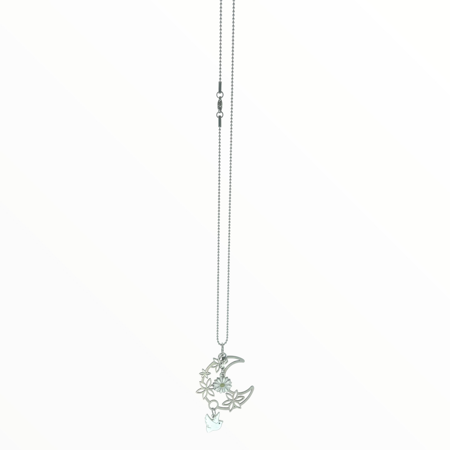 Peace Dove Crescent Moon Necklace