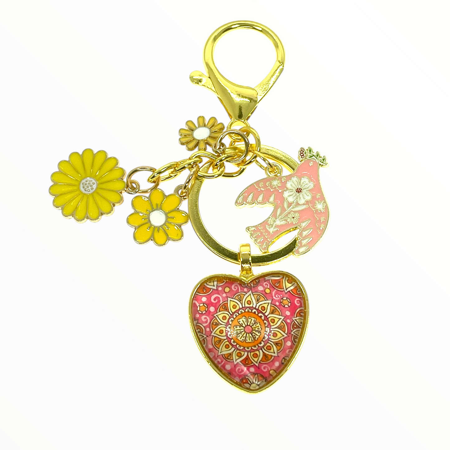 Golden Sunburst Keychain Purse Charm