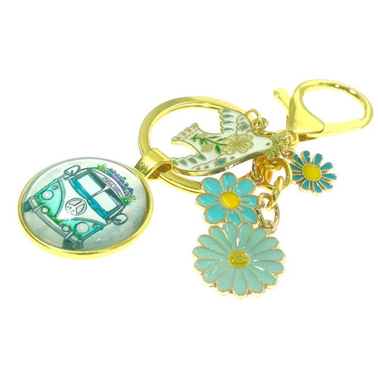 Groovy Bus Keychain Purse Charm