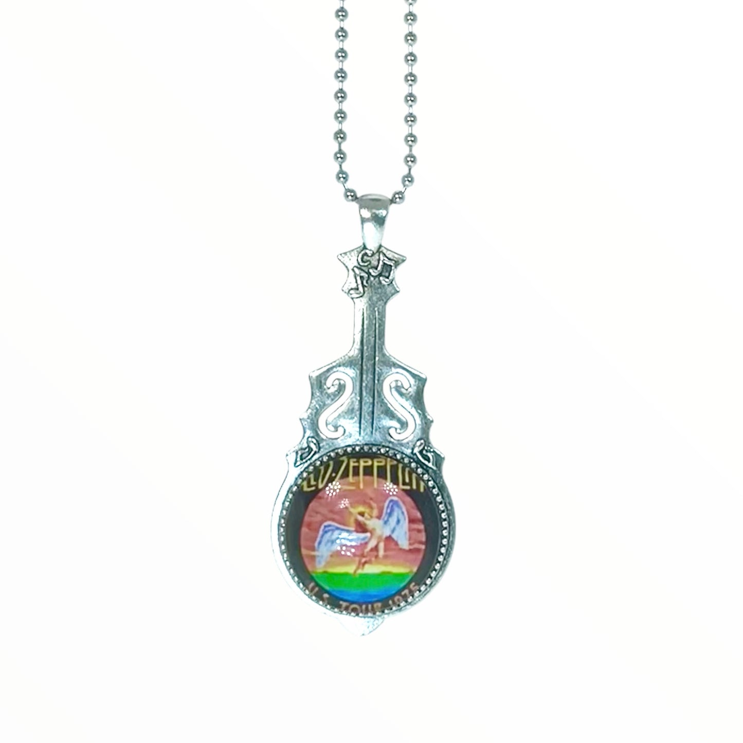 Led Zeppelin Inspired Swan Song Guitar Necklace