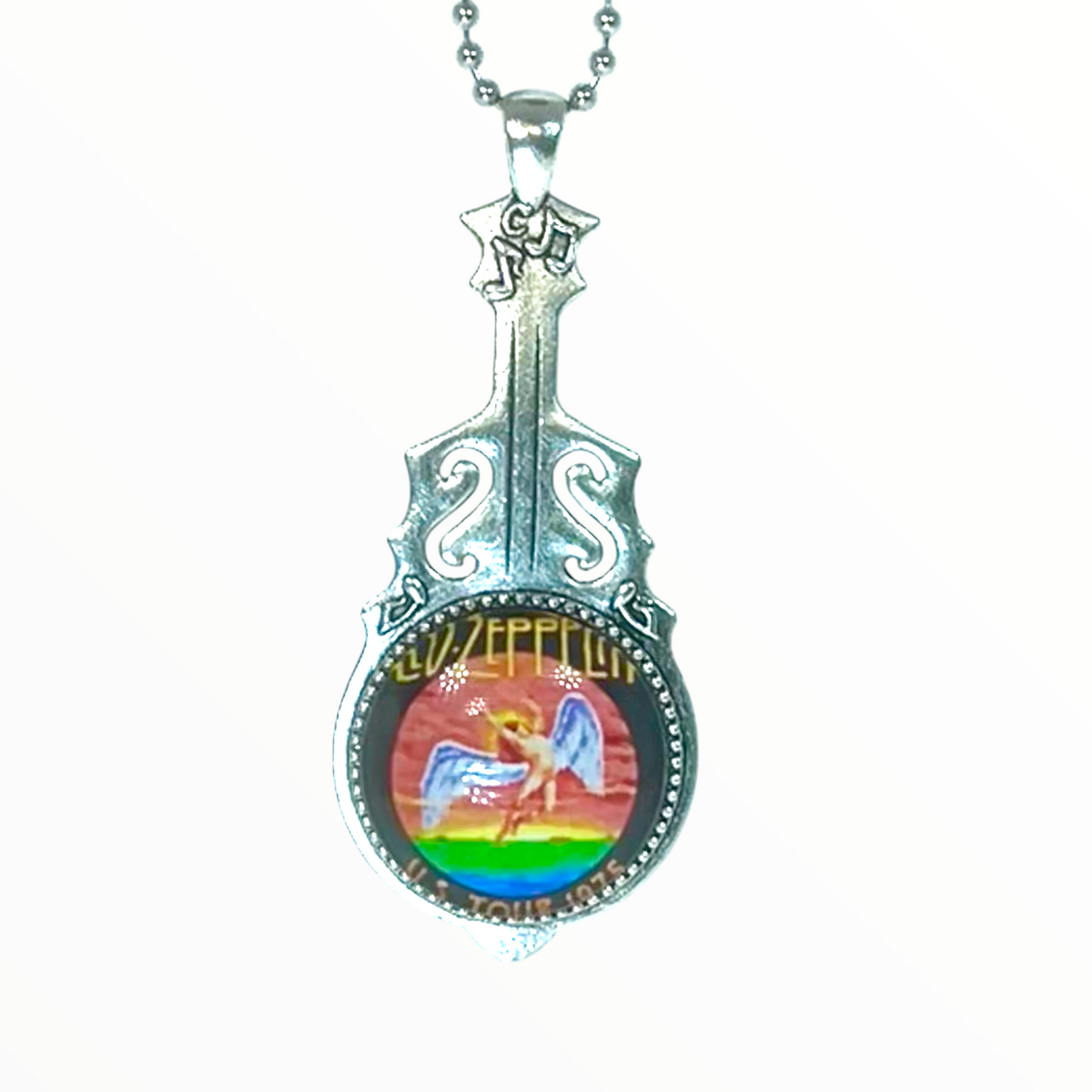 Led Zeppelin Inspired Swan Song Guitar Necklace