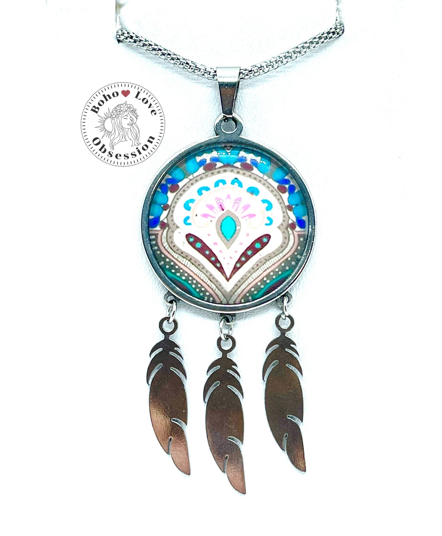Boho Happy Blooms Necklace|Long Chain Retro Mystical Hippie Bohemian Jewelry|Gift for her mom sister wife girlfriend aunt| BohoLoveObsession