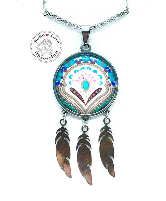 Boho Happy Blooms Necklace|Long Chain Retro Mystical Hippie Bohemian Jewelry|Gift for her mom sister wife girlfriend aunt| BohoLoveObsession