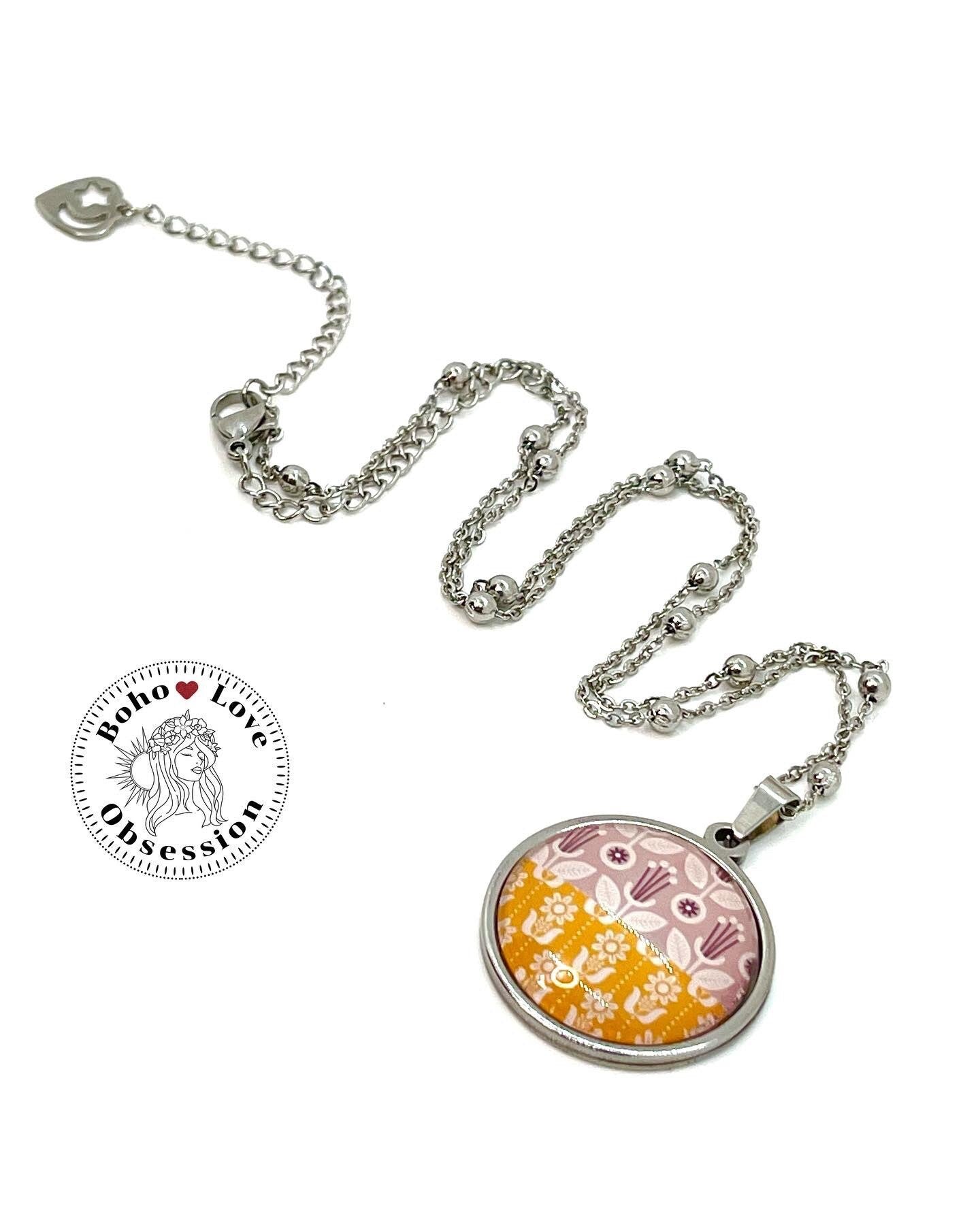 Antique Lace Dandelion Necklace, Yellow Boho Pendant, Unique Bohemian Jewelry, Hippie Retro Chain, Floral Womens Charm, BohoLoveObsession