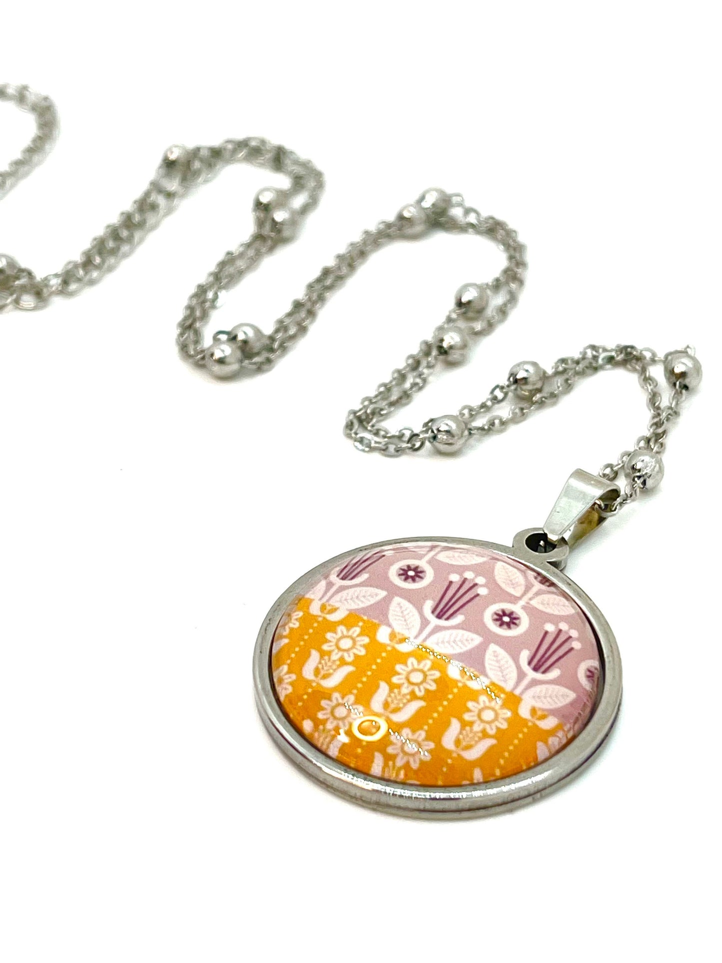 Antique Lace Dandelion Necklace, Yellow Boho Pendant, Unique Bohemian Jewelry, Hippie Retro Chain, Floral Womens Charm, BohoLoveObsession