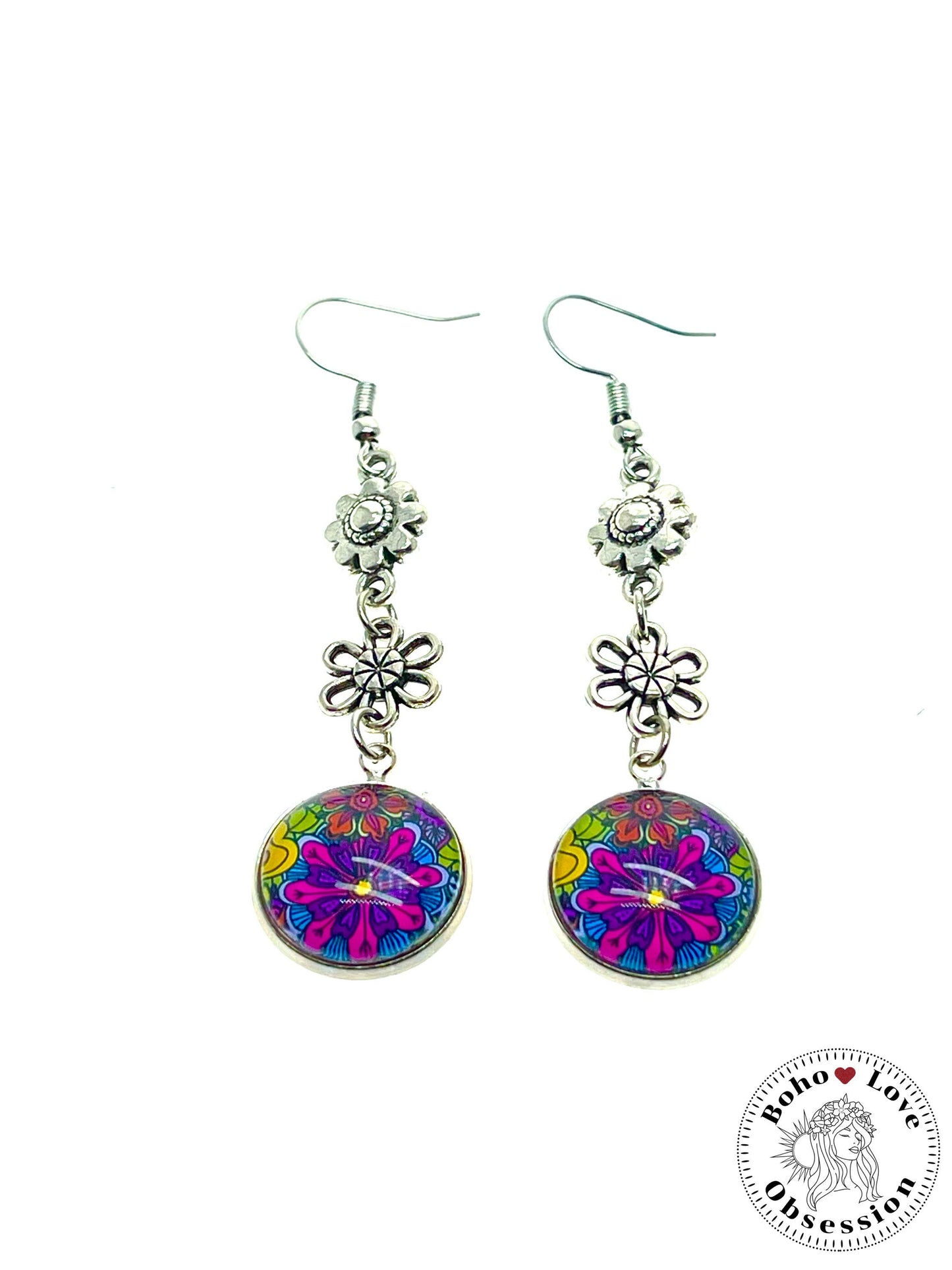 Darling Daisy Dangles, Unique Floral Bohemian Jewelry, Vintage Charm Ear Wire, Boho Chic Hippie Drop Dangle Accessory, BohoLoveObsession