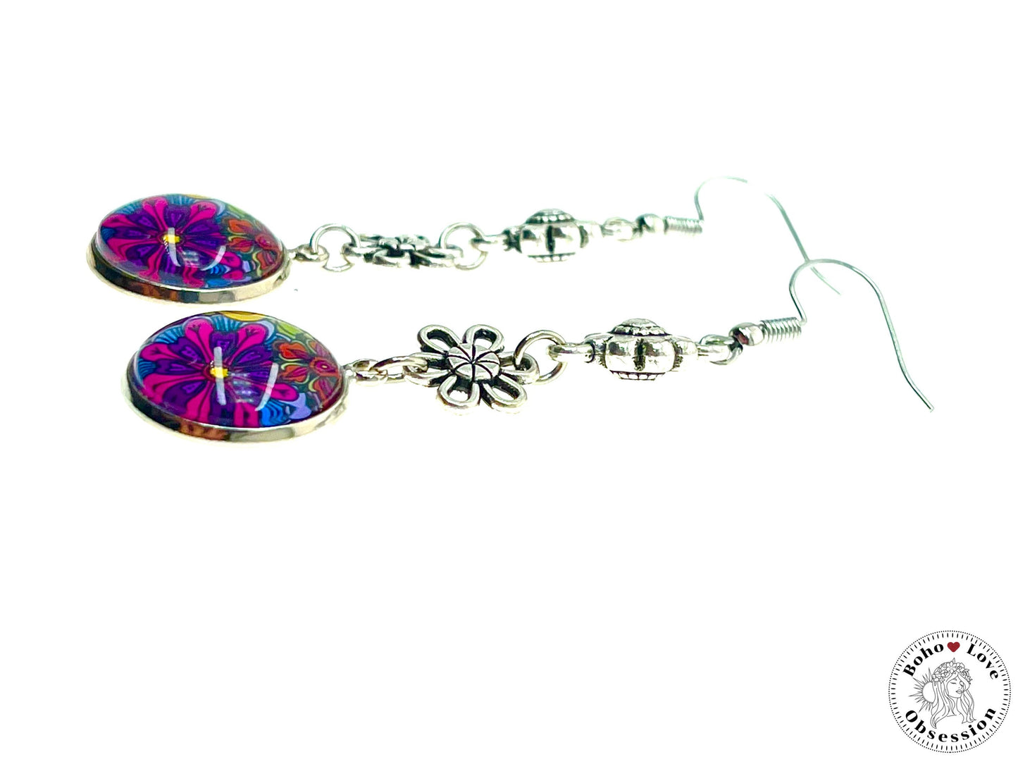Darling Daisy Dangles, Unique Floral Bohemian Jewelry, Vintage Charm Ear Wire, Boho Chic Hippie Drop Dangle Accessory, BohoLoveObsession