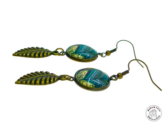 Tickled Teal Feather Dangles, Boho Chic Earrings, Retro Bohemian Ear Wires, Unique Hippie Jewelry, Gift for Her, BohoLoveObsession